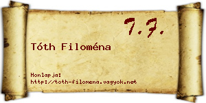 Tóth Filoména névjegykártya